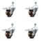 Service Caster 3 Inch High Temp Phenolic Swivel 10mm Stem Caster Set with Total Lock Brake SCC-TSTTL20S314-PHRHT-M1015-4 - alternate 4